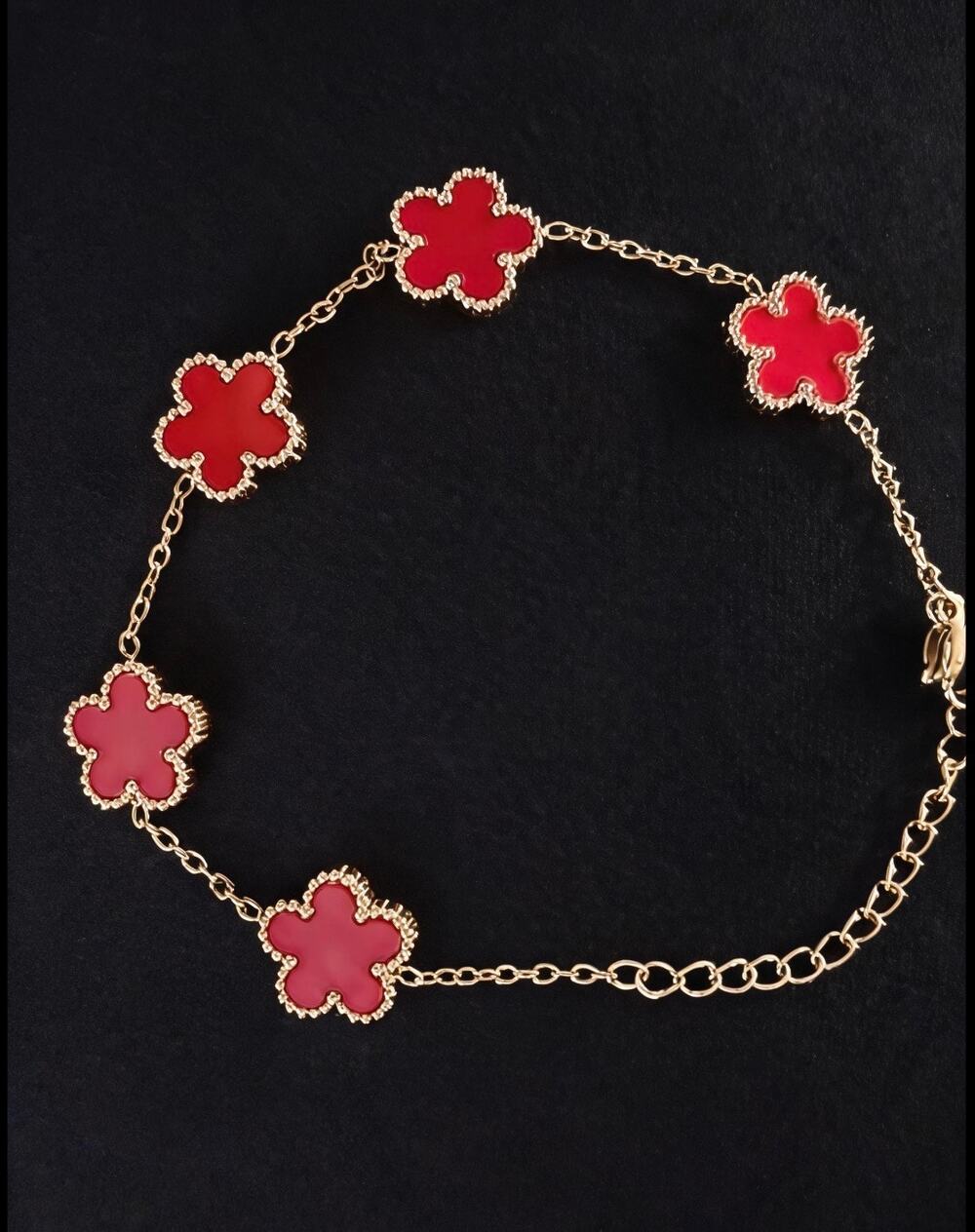 Red Clover Leaf Bracelet
